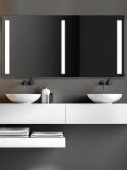 Zrcadlo 140 x 70 cm LED osvětlení tři široké podsvícené pruhy LUMINA DUO